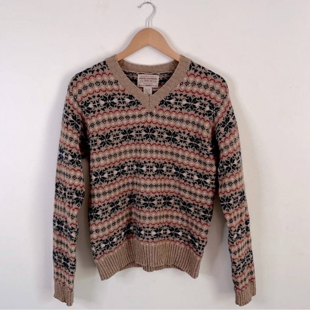 Vintage Abercrombie and Fitch Shetland Wool Sweater Women Size medium